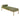 Bretto light olive bench with round bolster and gold frame, angled three-quarter view