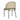 Rear angled view of the Malcolm light brown fabric dining chair on slim black legs