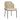 Malcolm light brown upholstered dining chair with black frame and gold-tone caps, angled view