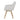 Side view of the Odille beige dining chair showing its sloped backrest, armrest and angled wood legs