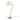 Mikkel floor lamp with white pleated shade on a curved light wood-look arm and black crescent base