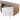 Close-up of the Rowena TV stand with a white ribbed door open beside the walnut-look side panel and metal leg