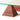 Close-up of the Jupiter 120 coffee table red stone pyramid support beneath the clear glass top